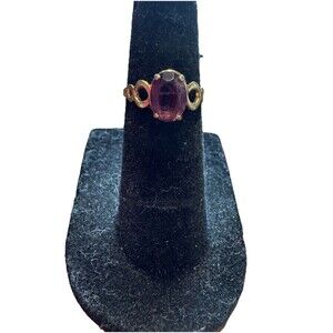 Vintage 10K Gold Ring Purple Stone Amethyst Size 3  Petite Estate